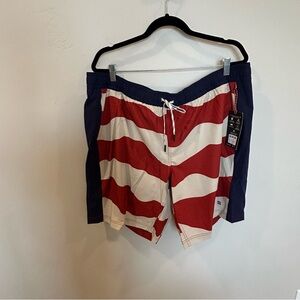 AKHG Lost Lake 10" Swim Shorts With Liner, Flag Stripe, 2XL